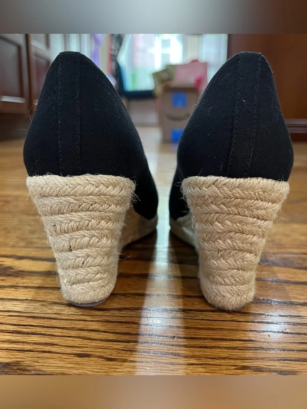 J. Crew Women’s Seville Canvas Espadrille Wedges in Black Sz 8.5 Like Nee